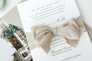 Custom wedding invitations by Little Black Dress Paperie in Morristown, NJ